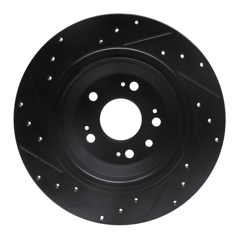 Acura TL Brake Rotor (1) - Rear Right - R1 Concepts - Drilled & Slotted - Black - `09-`14